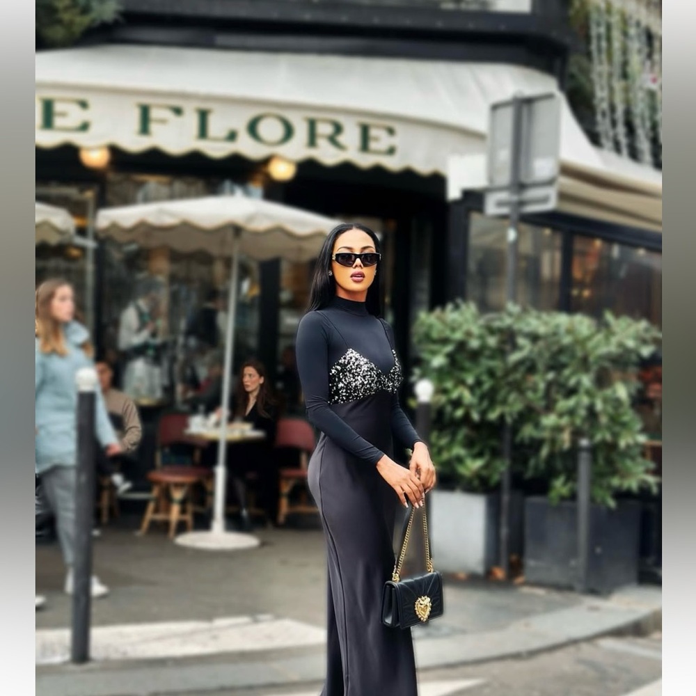 ZARA SEQUINS MIDI DRESS - Picture 4 of 11